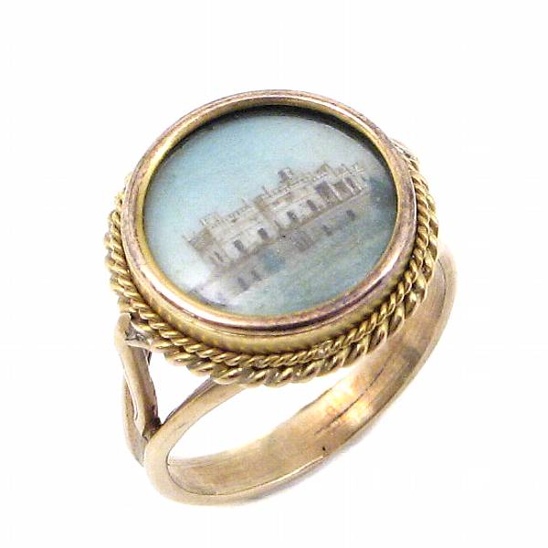 Appraisal: A kt gold miniature portrait ring diameter in