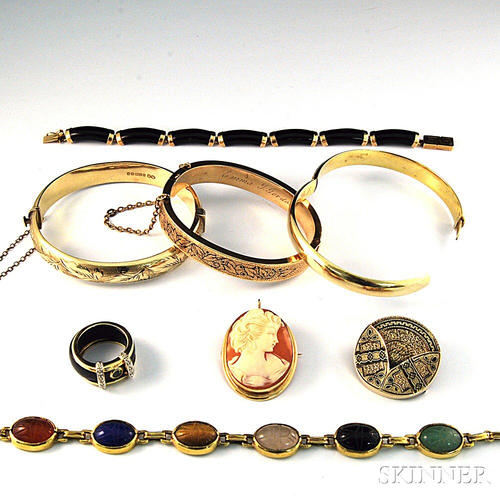 Appraisal: Small Group of Mostly Antique Jewelry including three low-karat gold