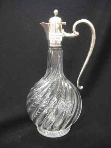 Appraisal: Christofle French Silverplate Claret Jug swirling glass base attributed to