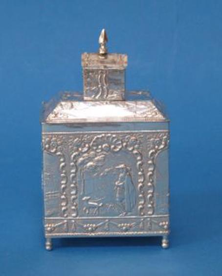 Appraisal: A DUTCH TEA CADDY of rectangular form with a pull-off