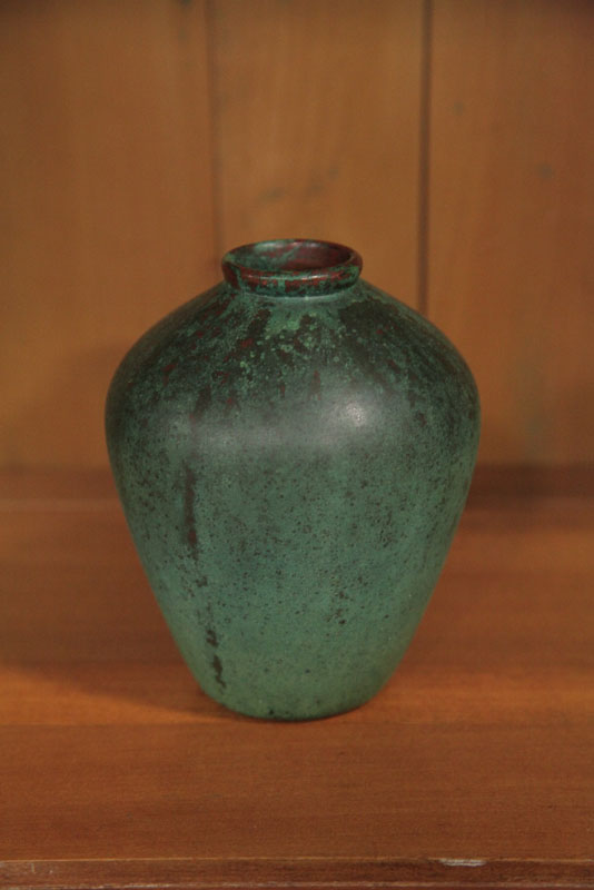 Appraisal: CLEWELL VASE Copper clad vase with verdigris patina Incised ''Clewell