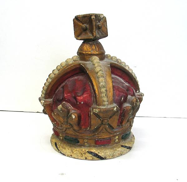 Appraisal: A polychrome and parcel gilt papier-m ch and wood crown