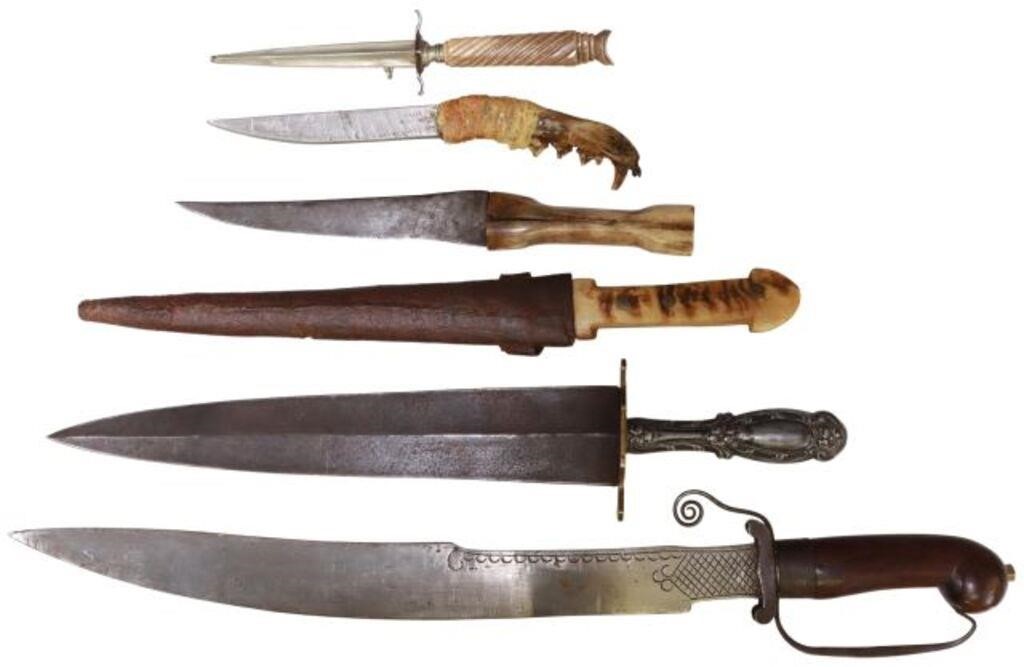 Appraisal: lot of Knives some unusual Quatrefoil dagger having am unmarked