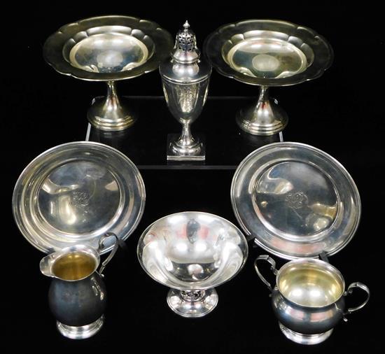 Appraisal: SILVER Sterling holloware eight pieces two S Kirk and Sons