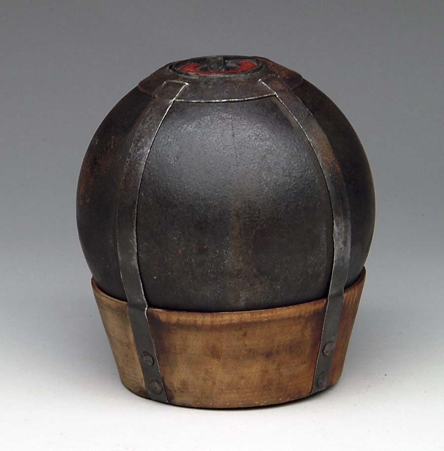 Appraisal: EUROPEAN -POUNDER BORMANN FUSED CANNONBALL ON orig SABOT Non-excavated On