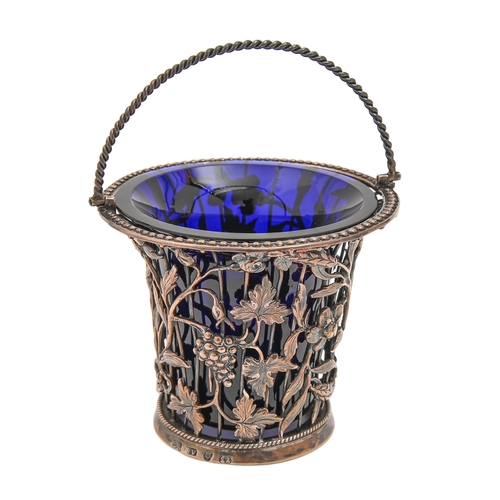 Appraisal: A George III silver wirework cream pail with twisted handle