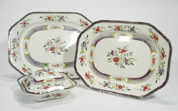 Appraisal: Two graduated octagonal Copeland Spode meat plates and a matching