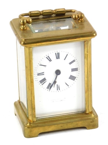 Appraisal: A brass carriage clock of conventional form with a white