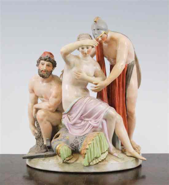 Appraisal: A Berlin porcelain group of Vulcan Mars and Venus late