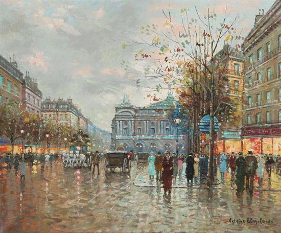 Appraisal: ANTOINE BLANCHARD French - PARIS STREET SCENE WITH THE OPERA