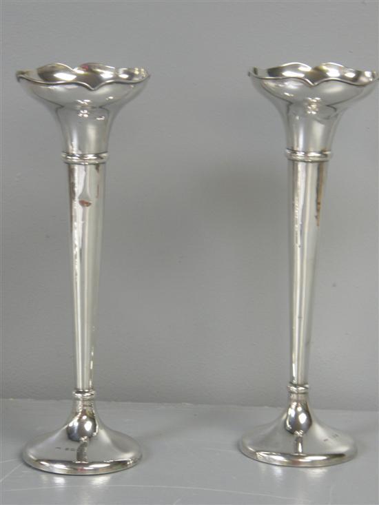 Appraisal: Pair of George V Mappin and Webb silver posy vases