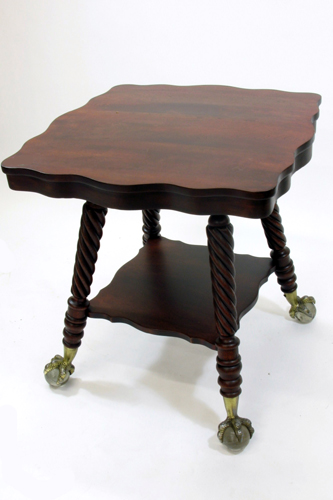 Appraisal: VICTORIAN MAHOGANY AND OAK LAMP TABLE American last quarter of