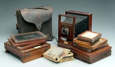 Appraisal: Wolensak wood frame camera expandable camera with mahogany frame label