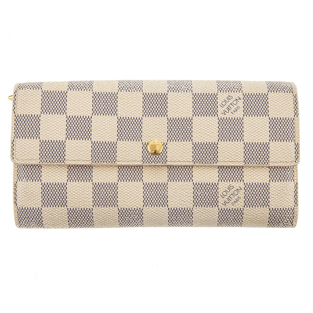 Appraisal: A Louis Vuitton Sarah Wallet Damier Azur coated canvas Louis