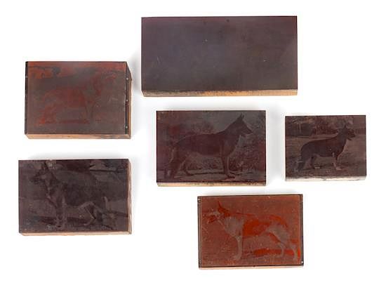 Appraisal: A Collection of Copper Photogravure Plates Mounted on Wood Blocks