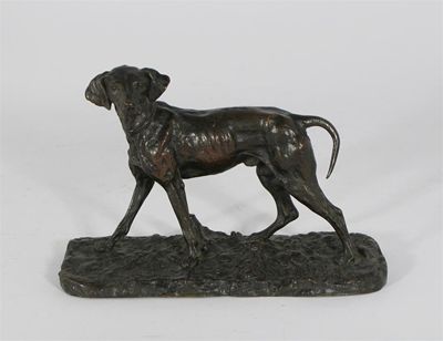 Appraisal: Pierre-Jules M ne French - Chien braque seul Pointer signed