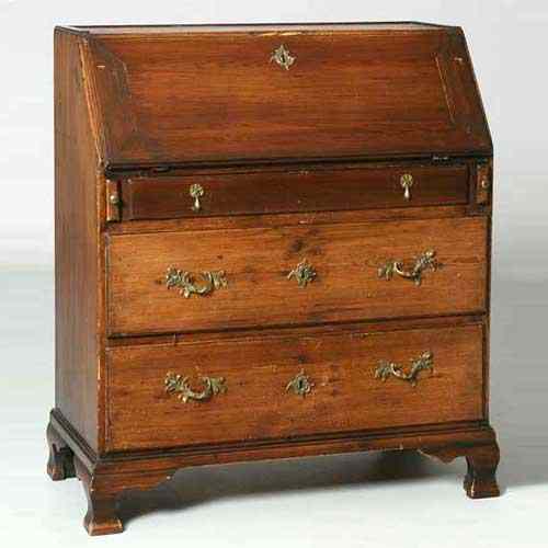 Appraisal: An English Country George III Pine Slant Front Desk circa