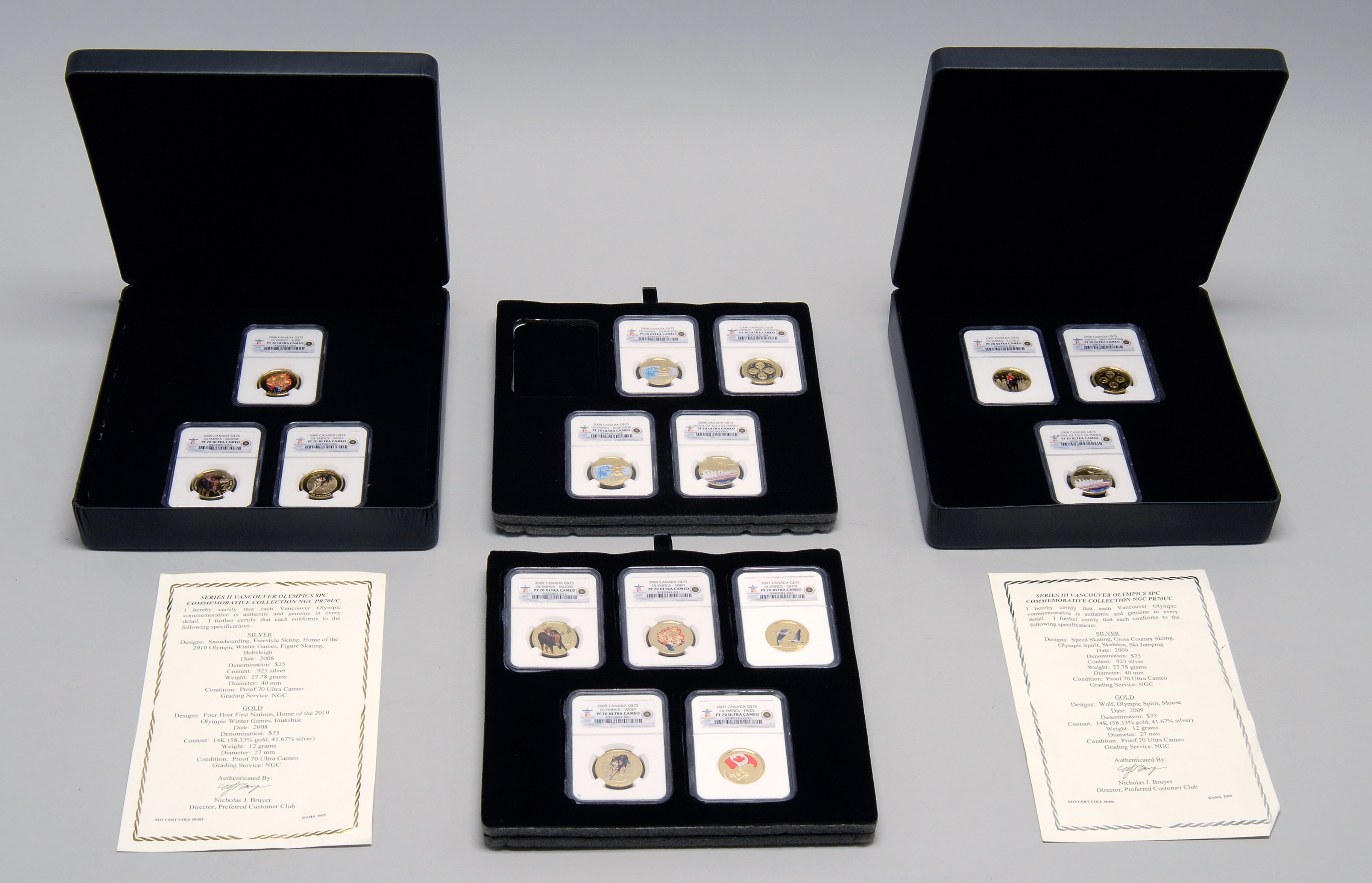 Appraisal: COLLECTION OF FIFTEEN COMMEMORATIVE CANADIAN OLYMPIC GOLD COINS All in