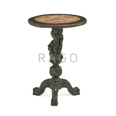 Appraisal: CHINESE MARBLE INSET SIDE TABLE Condition Report