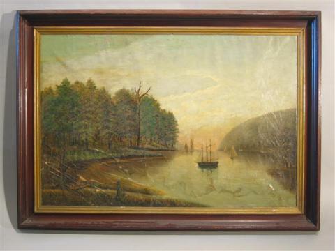 Appraisal: THOMAS BENJAMIN POPE AMERICAN - RIVER LANDSCAPE Oil on canvas