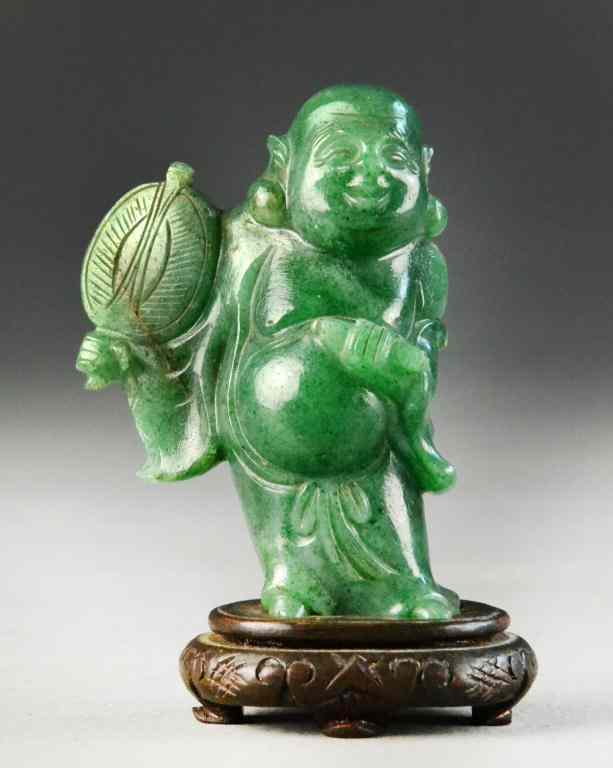 Appraisal: Chinese Jadeite Cultural Revolution CarvingFinely carved to depict a standing