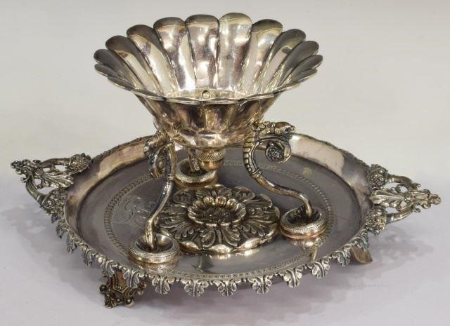 Appraisal: Spanish Colonial style silver content unknown braserillo lobed ember cinder