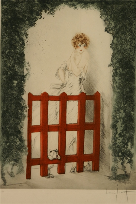 Appraisal: Louis Icart French - La Porte Rouge Etching drypoint and