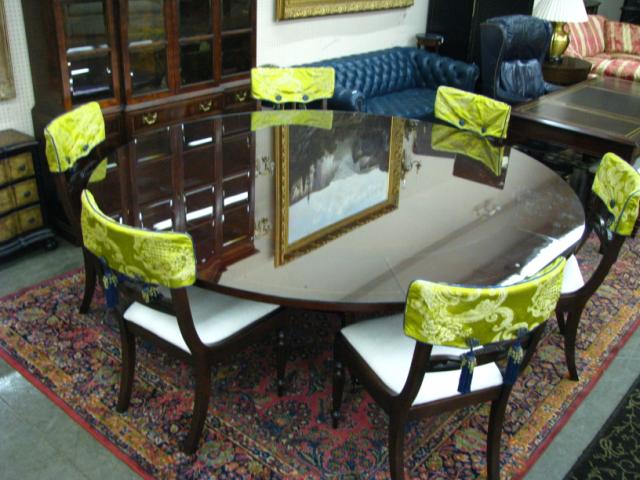 Appraisal: Bolier Solid Mahogany '' Table and Six Chairs manufactured by