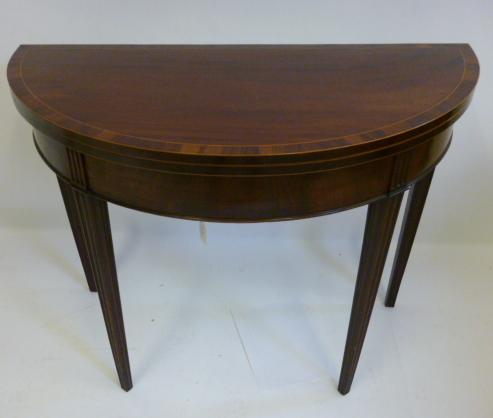 Appraisal: A GEORGE III MAHOGANY FOLDING CARD TABLE th century of