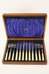 Appraisal: FISH SET - Circa cased twelve piece fish set custom