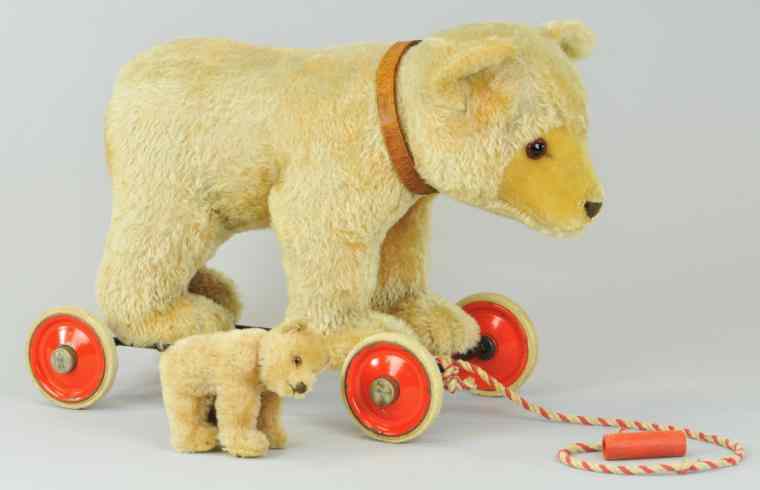 Appraisal: TWO STEIFF TEDDY BEARS c early 's one on red