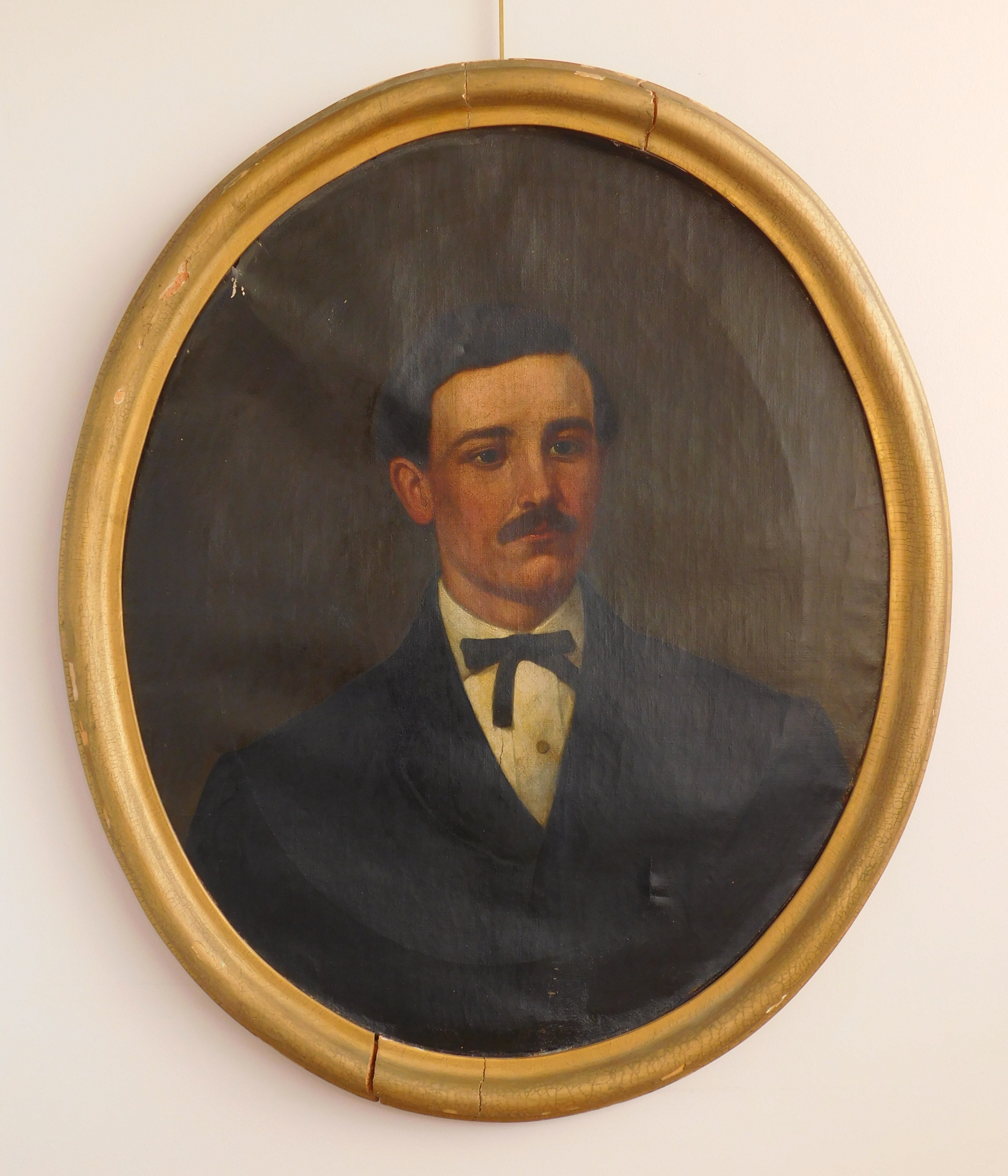 Appraisal: th c American School Portrait of a Gentleman- oil on