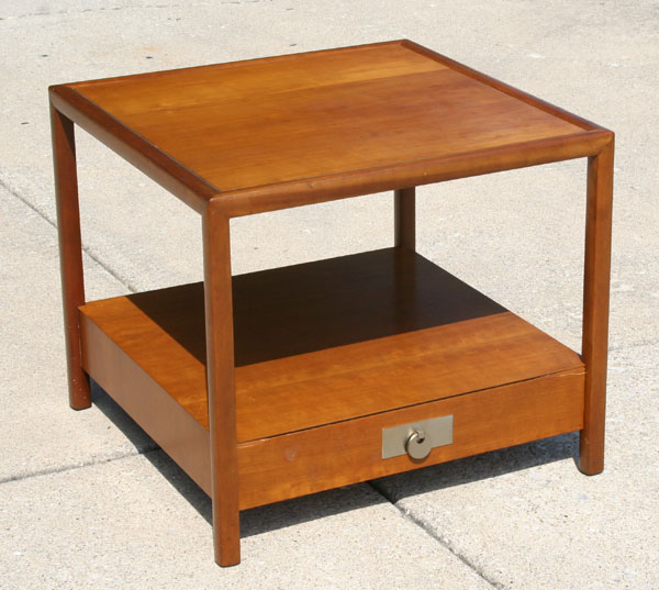 Appraisal: Baker Mid Century Modern square side table drawer under shelf