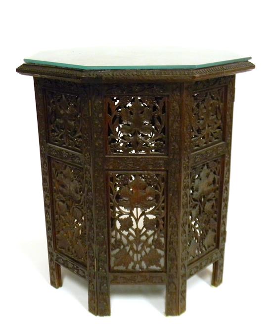 Appraisal: Late th C early th C Moorish inspired carved octagonal