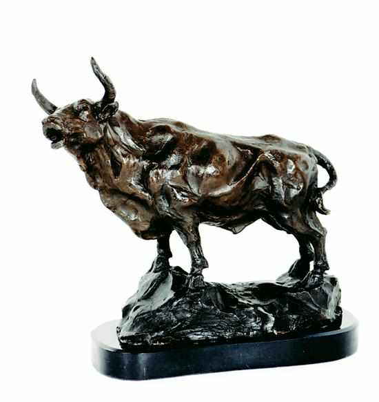 Appraisal: Cordier after French th century BULL bronze on marble base