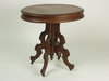 Appraisal: LAMP TABLE - Victorian walnut oval top lamp table deep