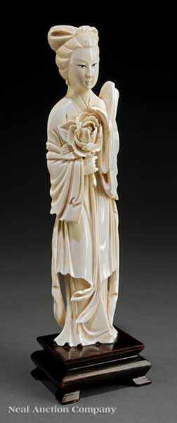 Appraisal: A Chinese Ivory Figure of a Beautiful Maiden standing figure