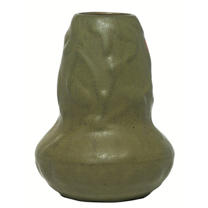 Appraisal: Weller vase experimental molded organic design covered in a green