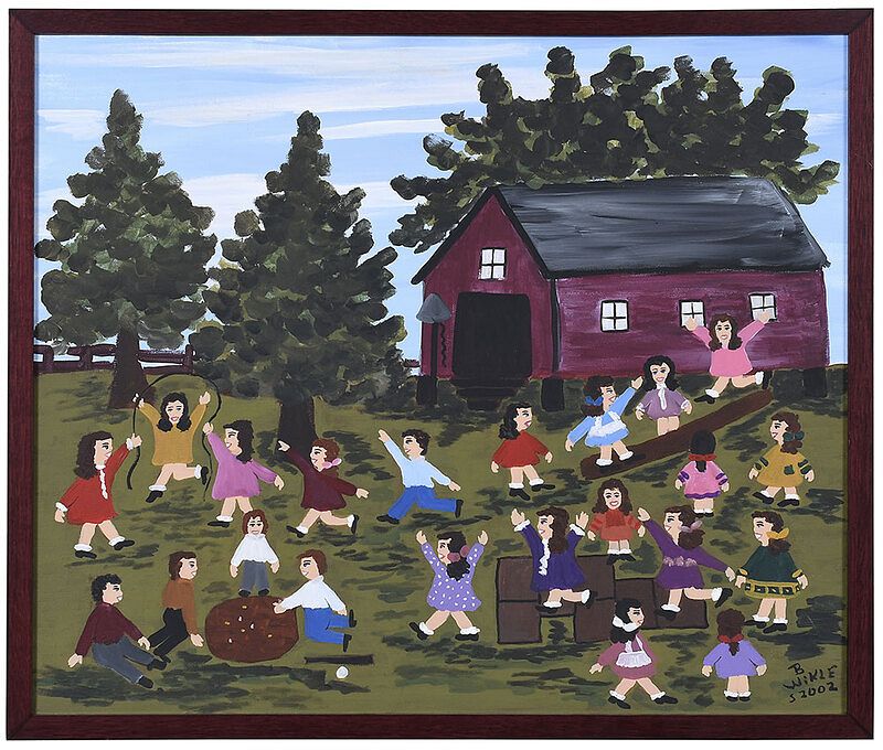 Appraisal: Barbara Wikle Georgia - Playing in the School Yard signed