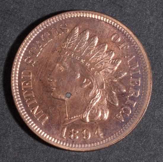 Appraisal: Seven United States Indian head bronze cents - comprising MS-