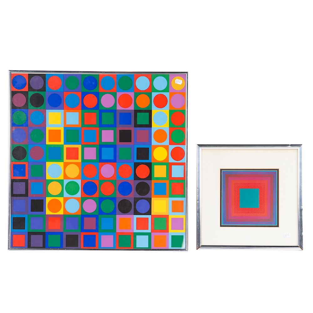 Appraisal: Victor Vasarely Pair of lithographic prints Hungarian - Planetary Folklore