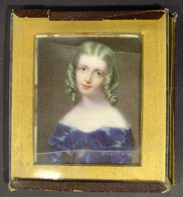 Appraisal: th Century rectangular portrait miniature onto ivory of a young