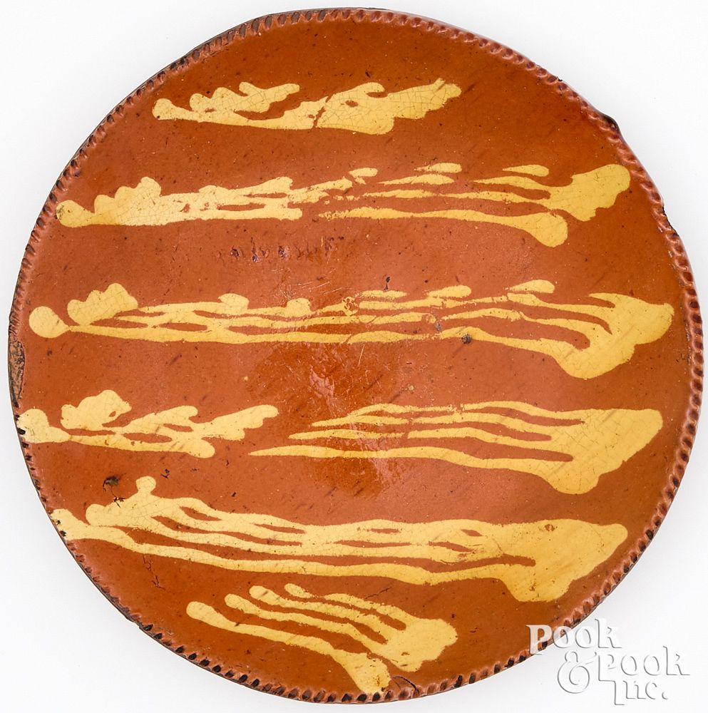 Appraisal: Pennsylvania redware pie plate th c Pennsylvania redware pie plate