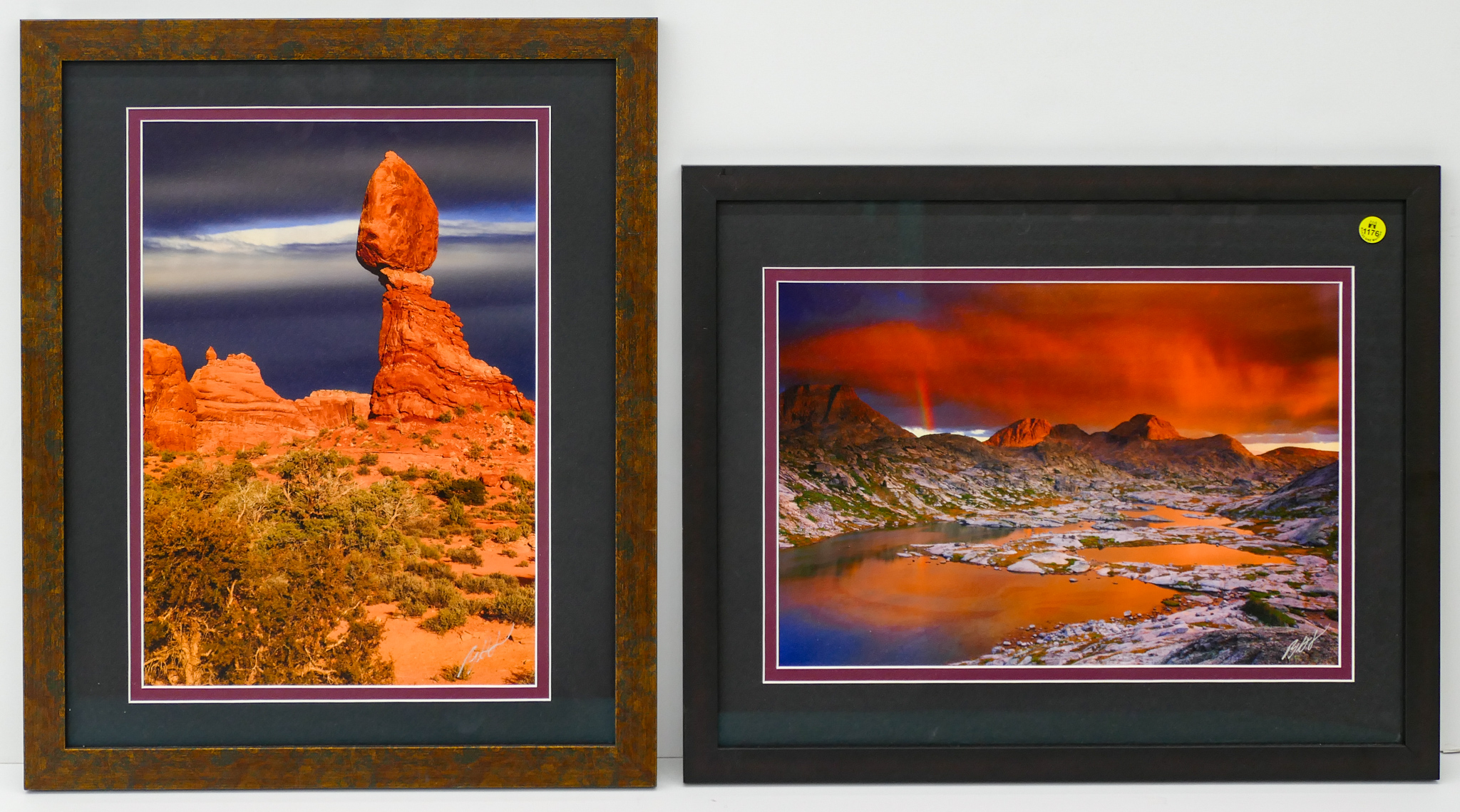 Appraisal: pc Landscape Photographs Gallery Framed ''x ''