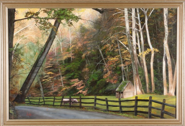 Appraisal: The Cuttolossa Road Bucks County Pennsylvania oil on canvas x