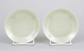 Appraisal: Two Delicate Jade Dishes Two delicate jade dishes each approx