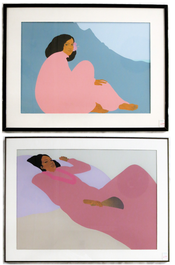 Appraisal: PEGGE HOPPER TWO LIMITED EDITION OFF-SET LITHOGRAPHS California Hawaii born