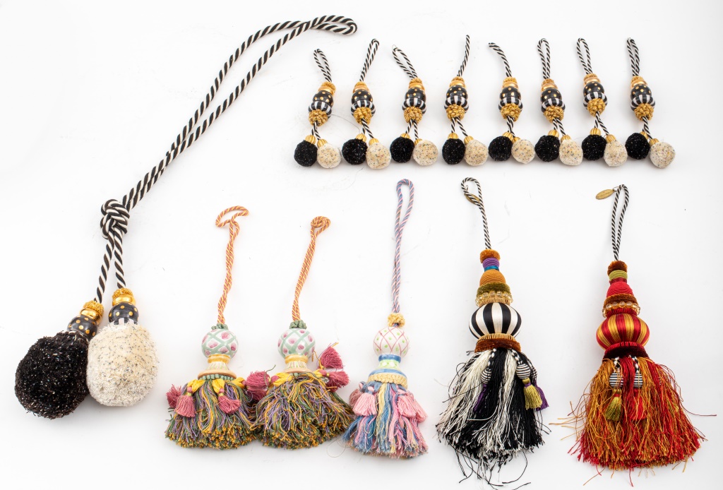 Appraisal: MACKENZIE-CHILDS TASSELS Fourteen Mackenzie Childs tassels including eight small black