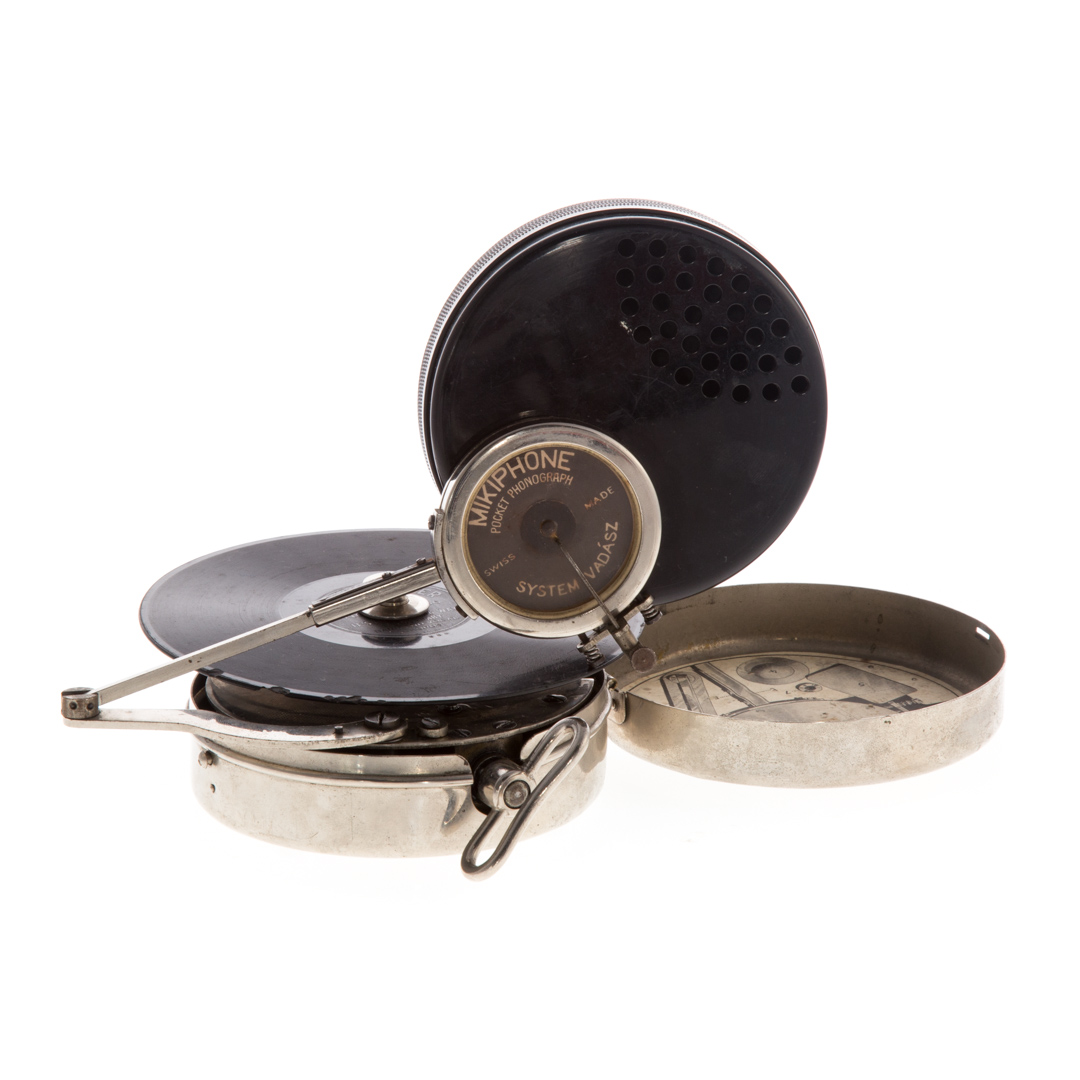 Appraisal: Mikiphone pocket phonograph circa unique traveling phonograph in chrome case