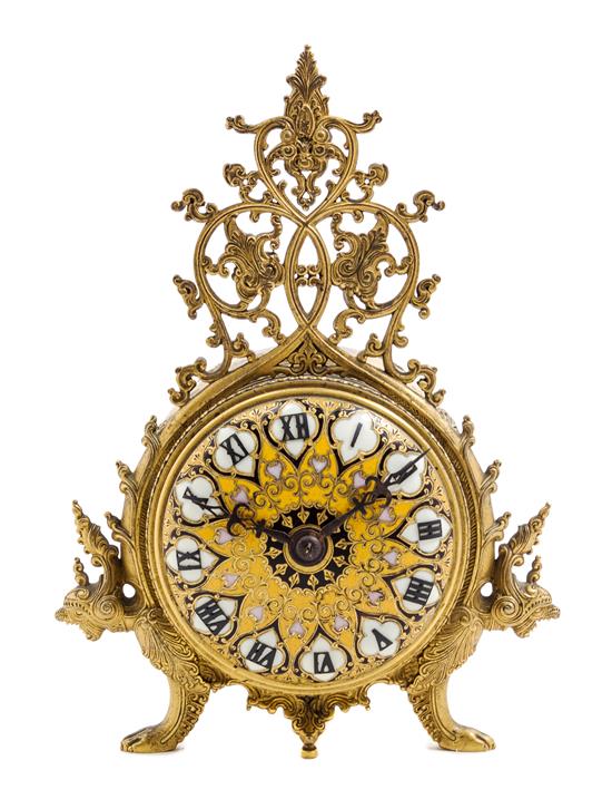 Appraisal: Sale Lot A French Gilt Bronze and Enamel Clock barbedienne